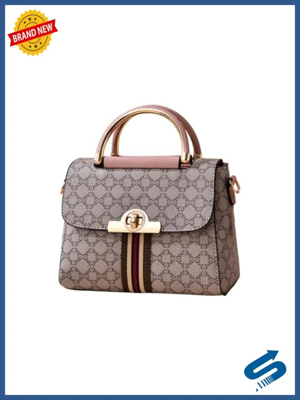 PU Leather Satchel Crossbody Bag with Detachable Strap